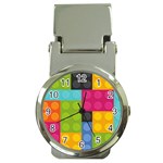 pink Building Blocks Money Clip Watch