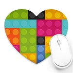 pink Building Blocks Heart Mousepad