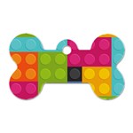 pink Building Blocks Dog Tag Bone (One Side)