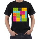 pink Building Blocks Men s T-Shirt (Black)