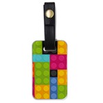 pink Building Blocks Luggage Tag (one side)