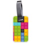 pink Building Blocks Luggage Tag (two sides)