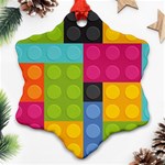 pink Building Blocks Ornament (Snowflake)