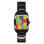 pink Building Blocks Stainless Steel Barrel Watch