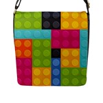 pink Building Blocks Flap Closure Messenger Bag (L)