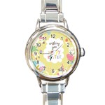 Easter Unicorn Round Italian Charm Watch