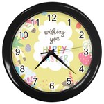 Easter Unicorn Wall Clock (Black)