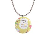 Easter Unicorn 1  Button Necklace