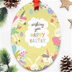 Easter Unicorn Oval Ornament (Two Sides)