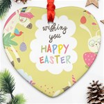 Easter Unicorn Heart Ornament (Two Sides)