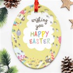 Easter Unicorn Oval Filigree Ornament (Two Sides)