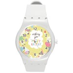 Easter Unicorn Round Plastic Sport Watch (M)