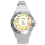 Easter Unicorn Round Plastic Sport Watch (L)