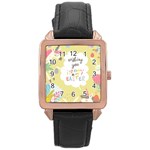 Easter Unicorn Rose Gold Leather Watch 