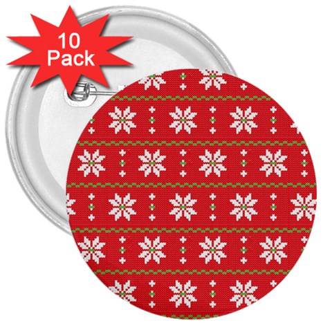 xmas0024 3  Button (10 pack) from ArtsNow.com Front