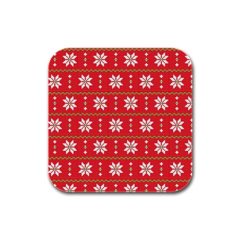 xmas0024 Rubber Square Coaster (4 pack) from ArtsNow.com Front