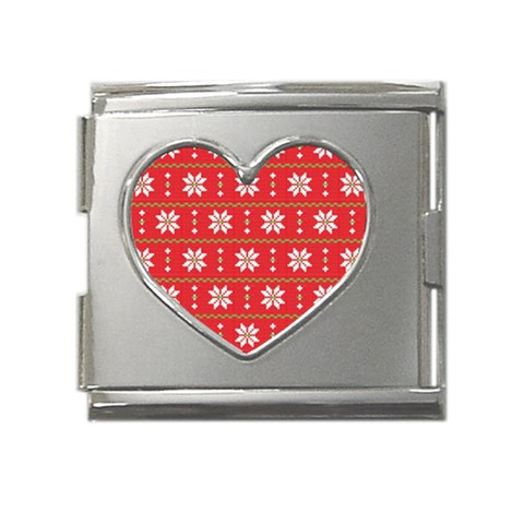 xmas0024 Mega Link Heart Italian Charm (18mm) from ArtsNow.com Front