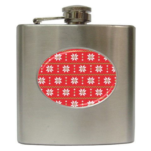 xmas0024 Hip Flask (6 oz) from ArtsNow.com Front