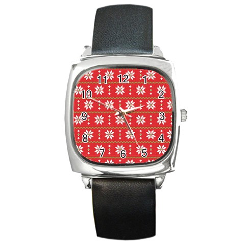 xmas0024 Square Metal Watch from ArtsNow.com Front