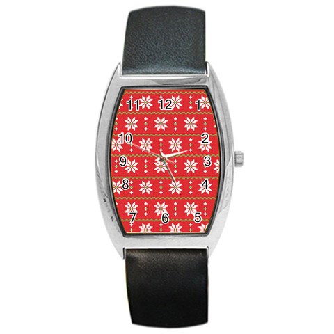 xmas0024 Barrel Style Metal Watch from ArtsNow.com Front