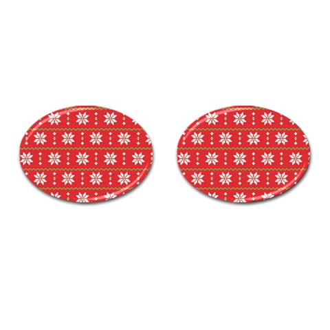 xmas0024 Cufflinks (Oval) from ArtsNow.com Front(Pair)