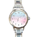 Watercolor Gradient Ombre Round Italian Charm Watch