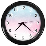 Watercolor Gradient Ombre Wall Clock (Black)