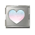 Watercolor Gradient Ombre Mega Link Heart Italian Charm (18mm)