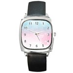 Watercolor Gradient Ombre Square Metal Watch