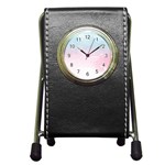 Watercolor Gradient Ombre Pen Holder Desk Clock