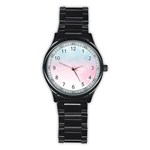 Watercolor Gradient Ombre Stainless Steel Round Watch