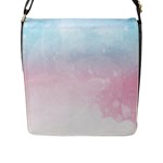 Watercolor Gradient Ombre Flap Closure Messenger Bag (L)