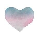 Watercolor Gradient Ombre Standard 16  Premium Flano Heart Shape Cushion 