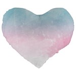 Watercolor Gradient Ombre Large 19  Premium Flano Heart Shape Cushion