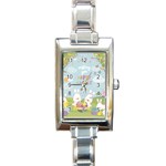 easter bunnies Rectangle Italian Charm Watch