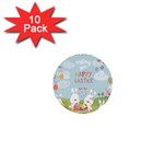 easter bunnies 1  Mini Button (10 pack) 