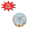 easter bunnies 1  Mini Button (100 pack) 