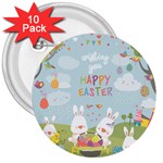 easter bunnies 3  Button (10 pack)