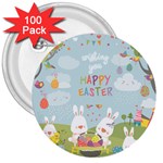 easter bunnies 3  Button (100 pack)