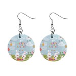 easter bunnies 1  Button Earrings