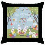 easter bunnies Throw Pillow Case (Black)