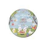 easter bunnies Rubber Coaster (Round)