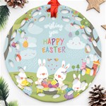 easter bunnies Ornament (Round Filigree)