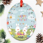 easter bunnies Ornament (Oval Filigree)