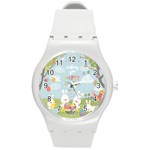 easter bunnies Round Plastic Sport Watch (M)