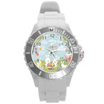 easter bunnies Round Plastic Sport Watch (L)