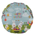 easter bunnies Large 18  Premium Round Cushion 