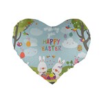 easter bunnies Standard 16  Premium Heart Shape Cushion 