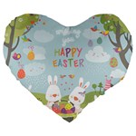 easter bunnies Large 19  Premium Heart Shape Cushion