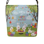 easter bunnies Flap Closure Messenger Bag (L)